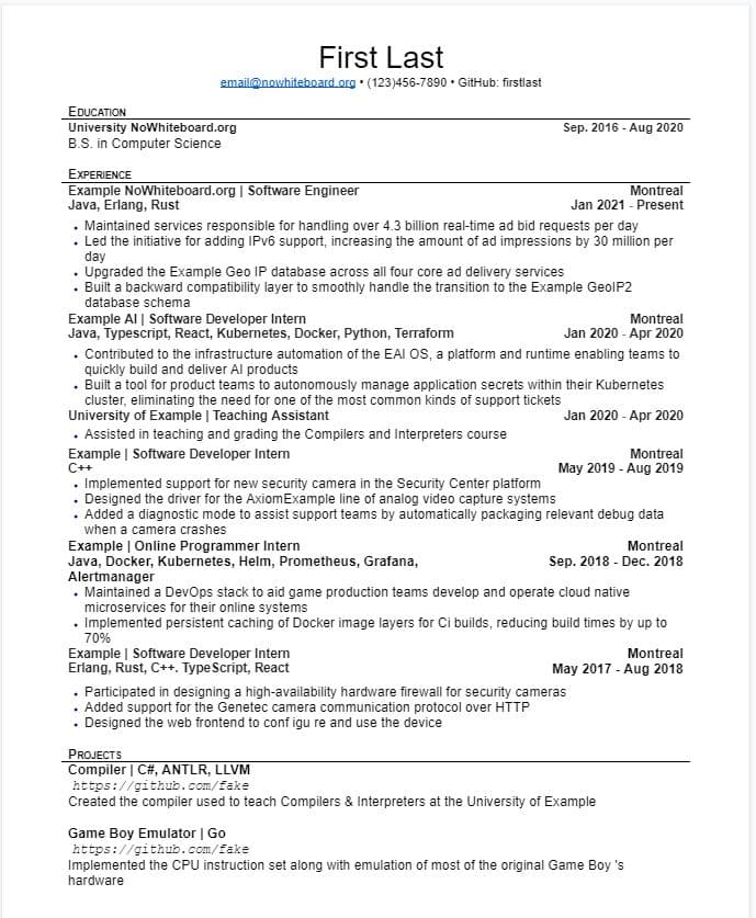 Mid-Level Java Software Engineer Resume