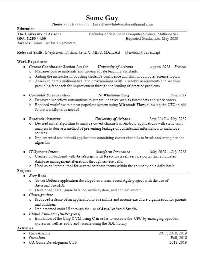 Intern/Junior Java Software Engineer Resume